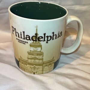 Starbucks Philadelphia Mug - Cream and Teal